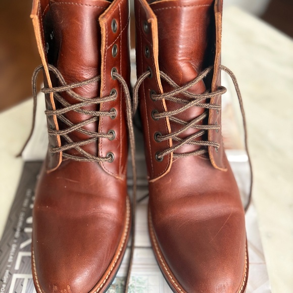 Nisolo Amalia Leather Combat Boots Brandy Size 10 - Picture 4 of 7